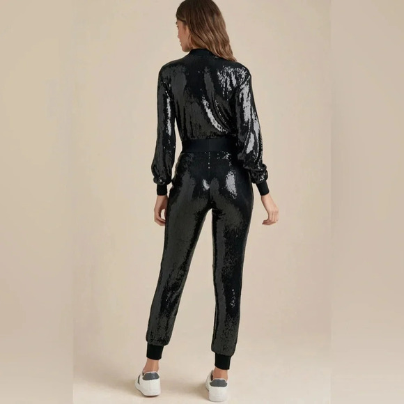 Black Sequin Jumpsuit/ Jogger 1X-2X NWOT - Picture 3 of 16